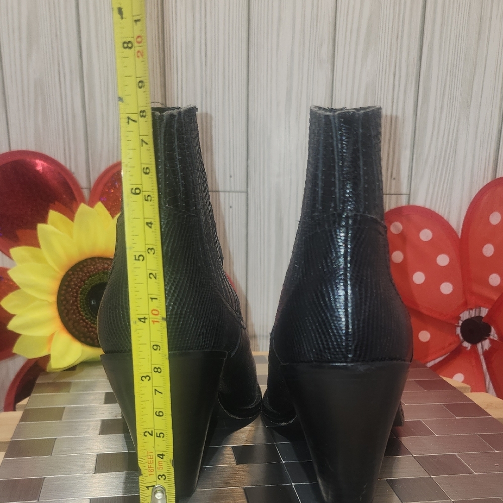 Ash Black Textured Ankle Booties - Picture 4 of 8
